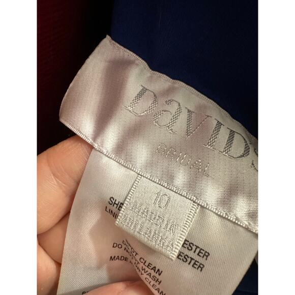 David’s Bridal Cobalt Blue Rhinestone Waist Bridesmaid Formal Dress 10 L W11092 - Picture 12 of 16